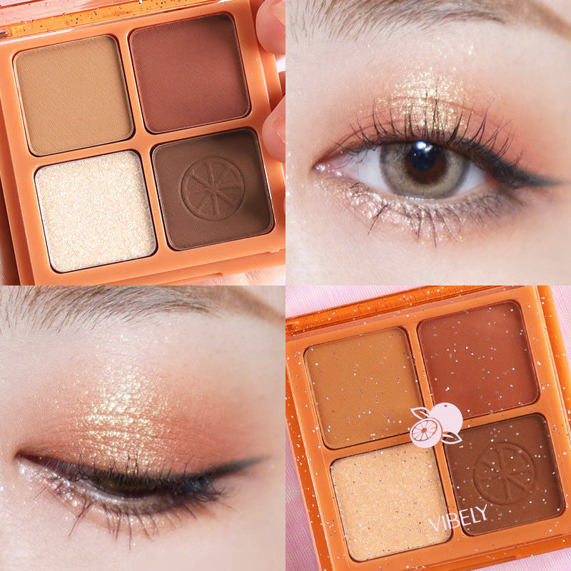 Factory Supply Direct Sales Highlighter Palette Multi-use 4-color Eyeshadow Shimmer Daily Light Makeup Eyeshadow Palette
