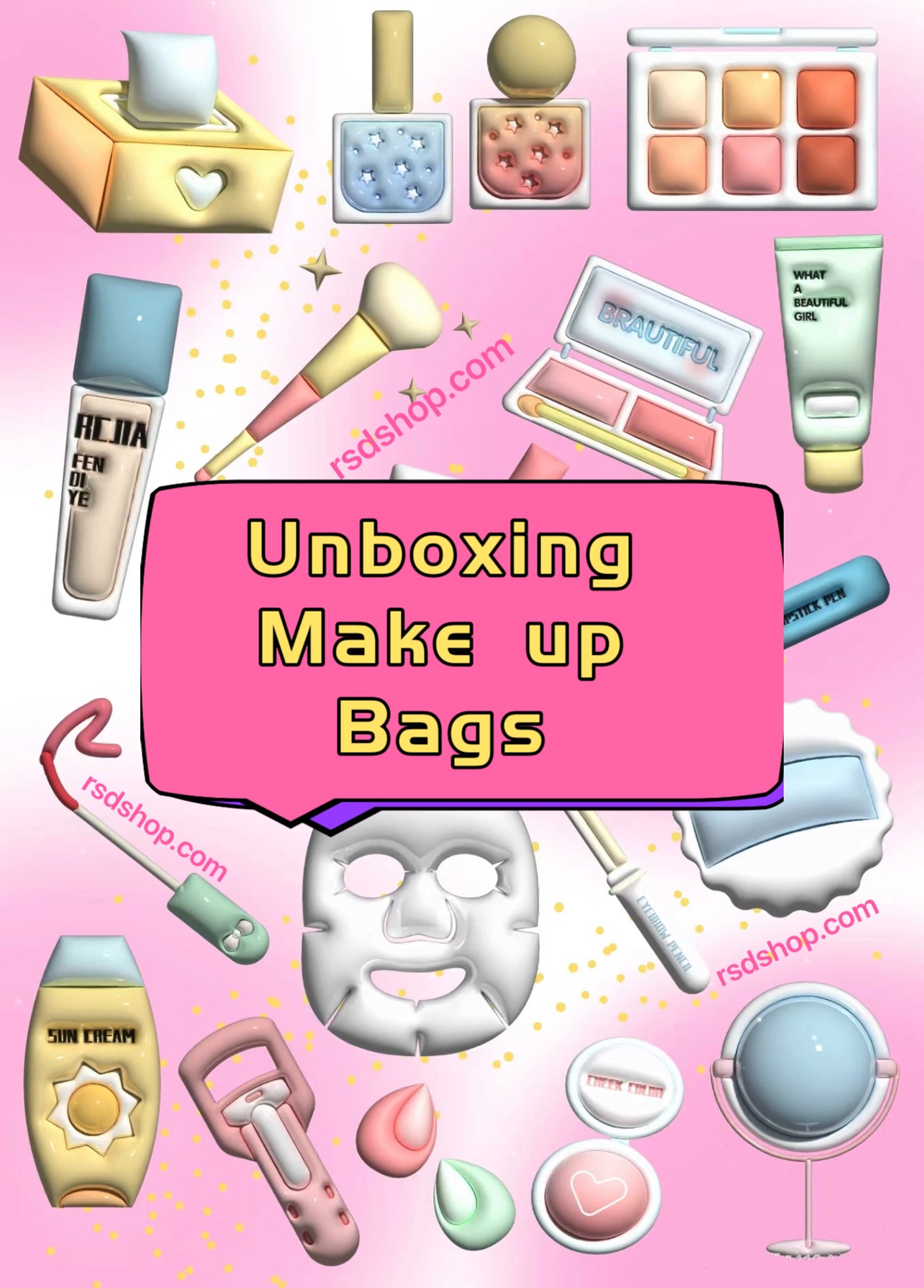 Uboxing make up & skin care open in live