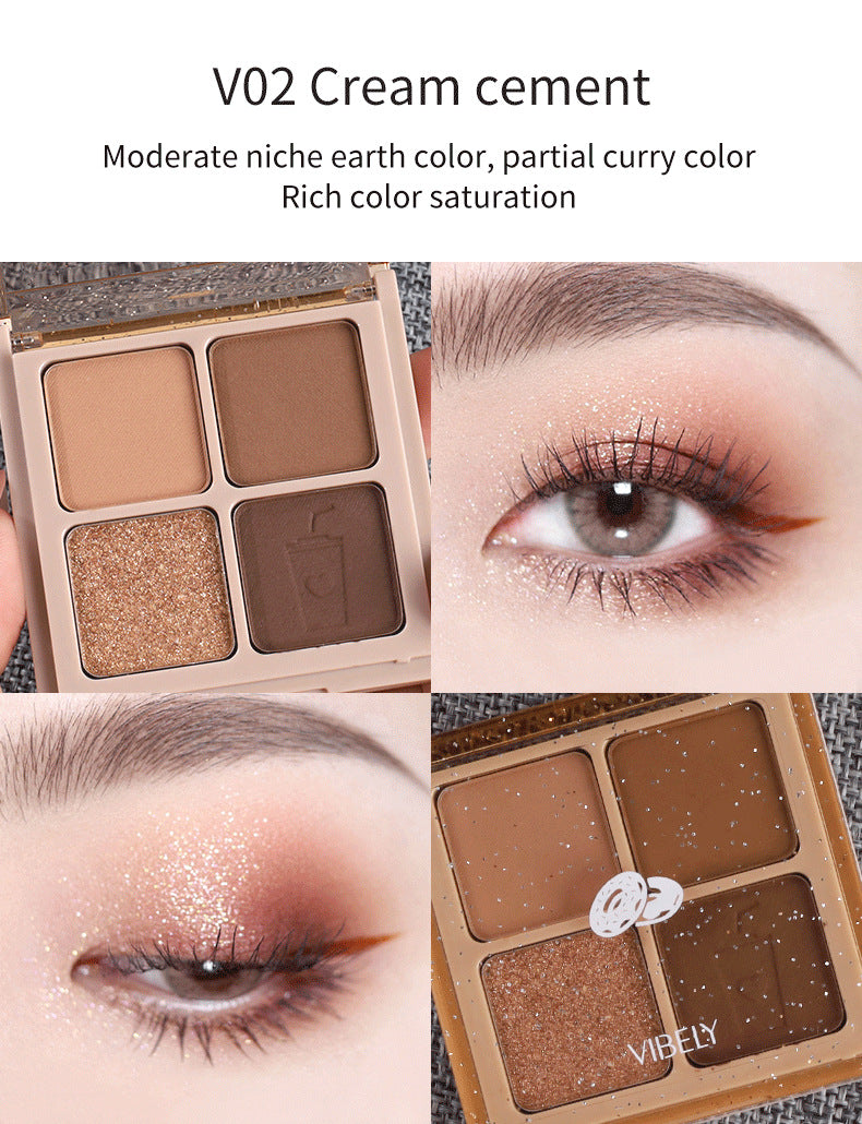 Factory Supply Direct Sales Highlighter Palette Multi-use 4-color Eyeshadow Shimmer Daily Light Makeup Eyeshadow Palette