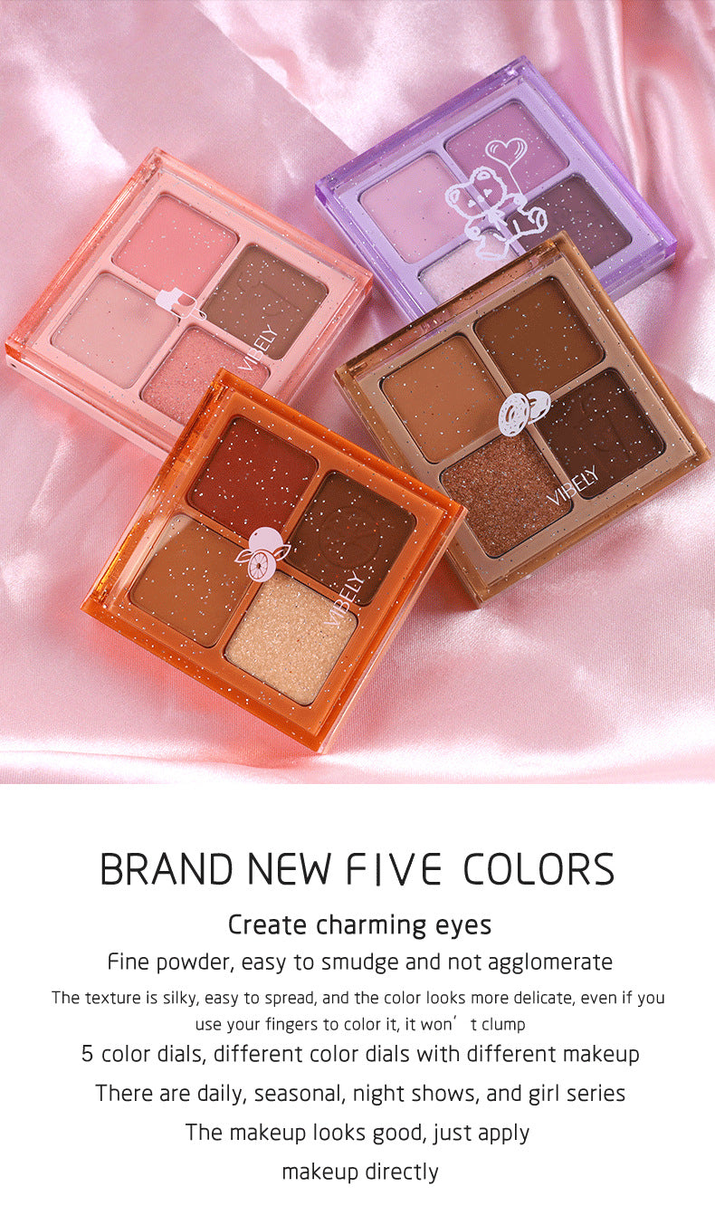 Factory Supply Direct Sales Highlighter Palette Multi-use 4-color Eyeshadow Shimmer Daily Light Makeup Eyeshadow Palette