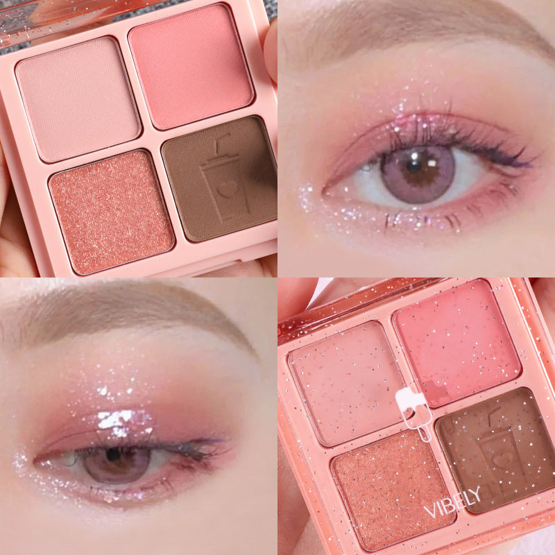 Factory Supply Direct Sales Highlighter Palette Multi-use 4-color Eyeshadow Shimmer Daily Light Makeup Eyeshadow Palette