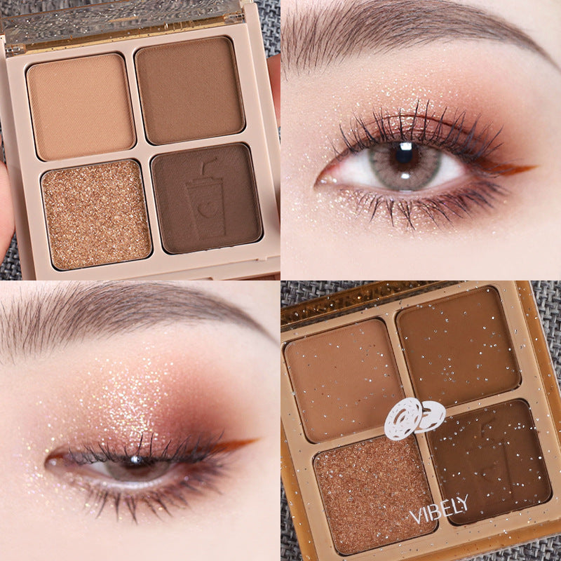 Factory Supply Direct Sales Highlighter Palette Multi-use 4-color Eyeshadow Shimmer Daily Light Makeup Eyeshadow Palette