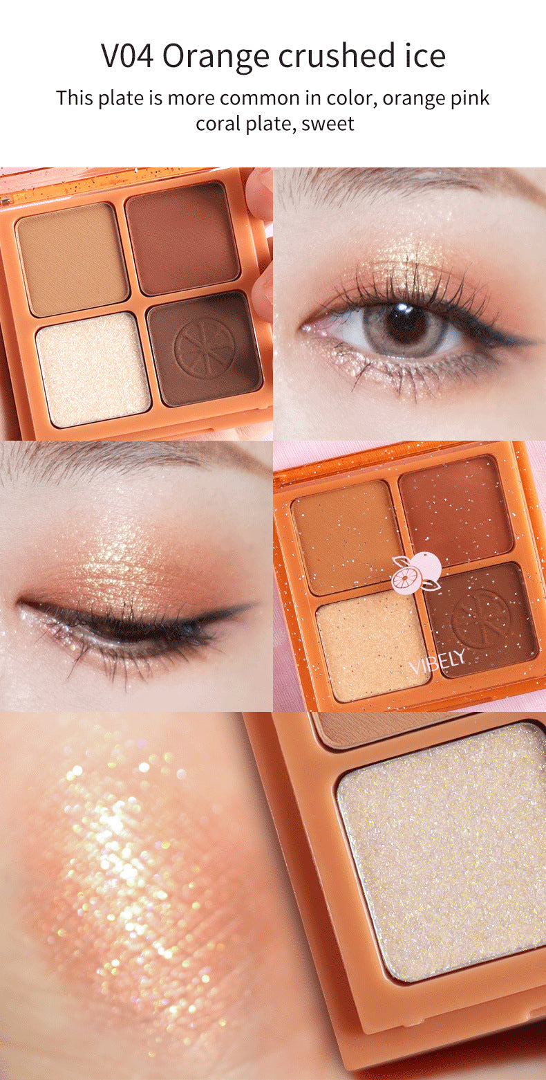 Factory Supply Direct Sales Highlighter Palette Multi-use 4-color Eyeshadow Shimmer Daily Light Makeup Eyeshadow Palette