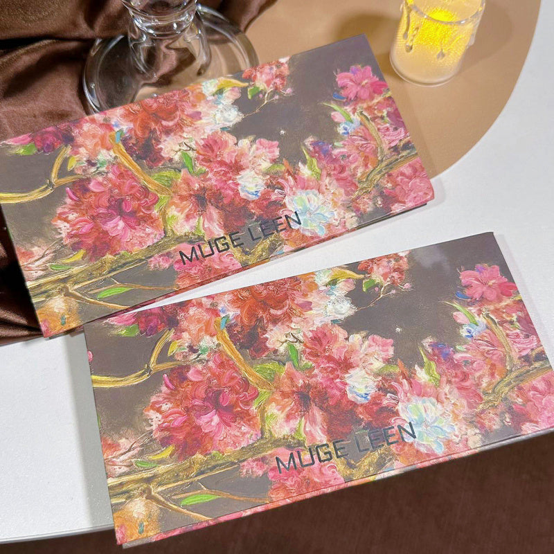 Factory Supply Direct Sales 12 Colors Begonia Flower Oil Painting Style Pink Brown Eyeshadow Plate