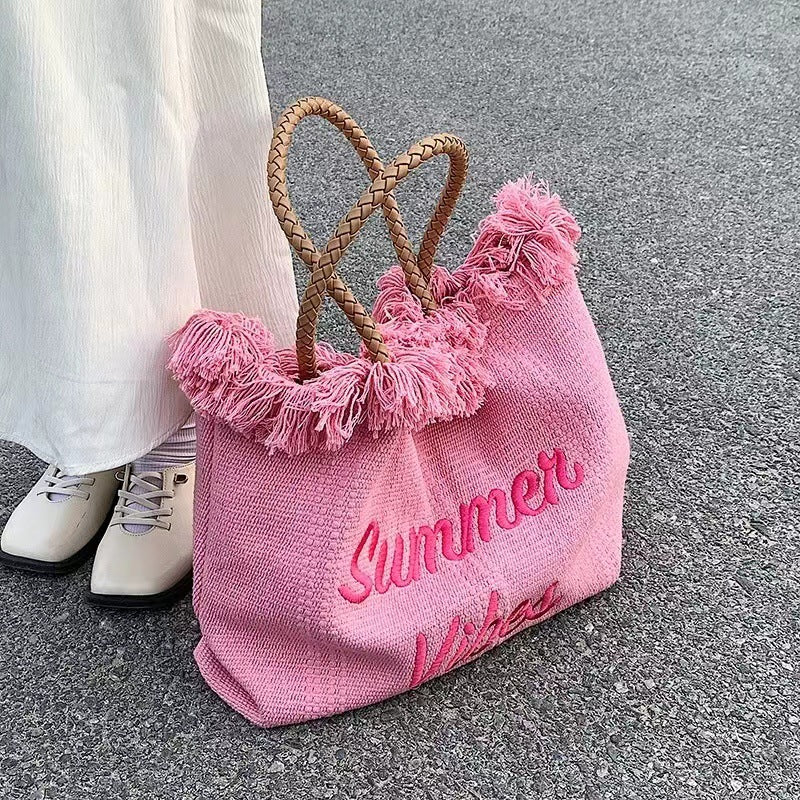 RSD New shoulder beach bag large capacity canvas tote bag handbag handbag women's bag