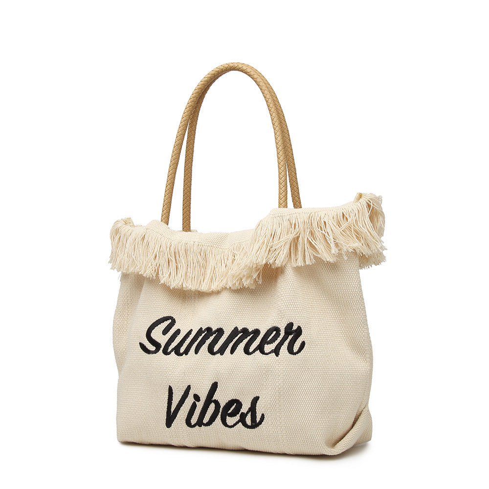 RSD New shoulder beach bag large capacity canvas tote bag handbag handbag women's bag