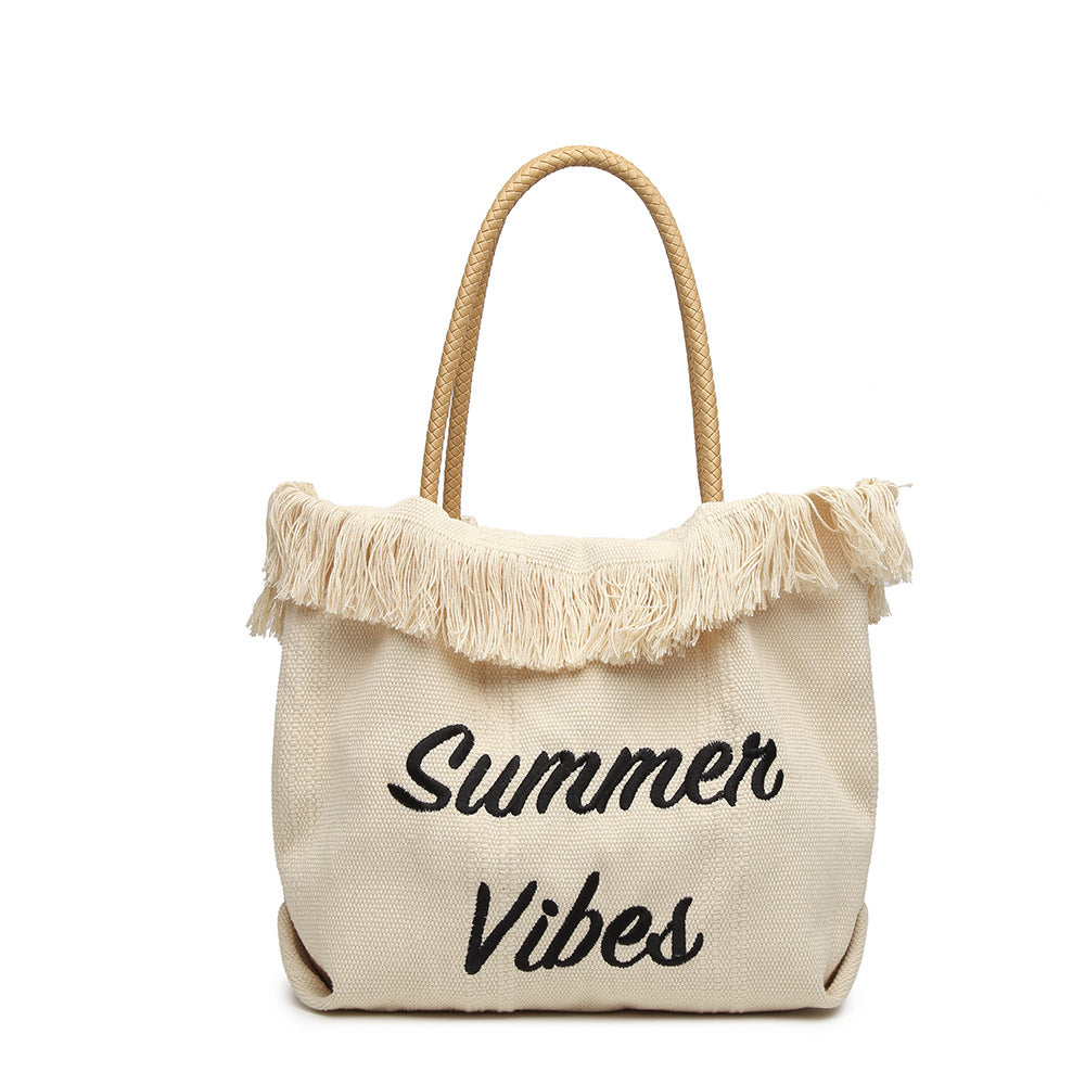 RSD New shoulder beach bag large capacity canvas tote bag handbag handbag women's bag