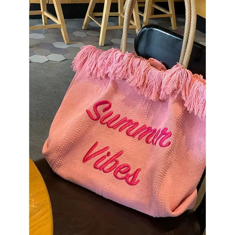 RSD New shoulder beach bag large capacity canvas tote bag handbag handbag women's bag