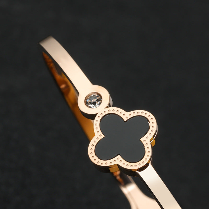 RSD Classic four-leaf lucky with diamonds bracelet Titanium steel accessories manufacturers wholesale stainless steel simple jewelry