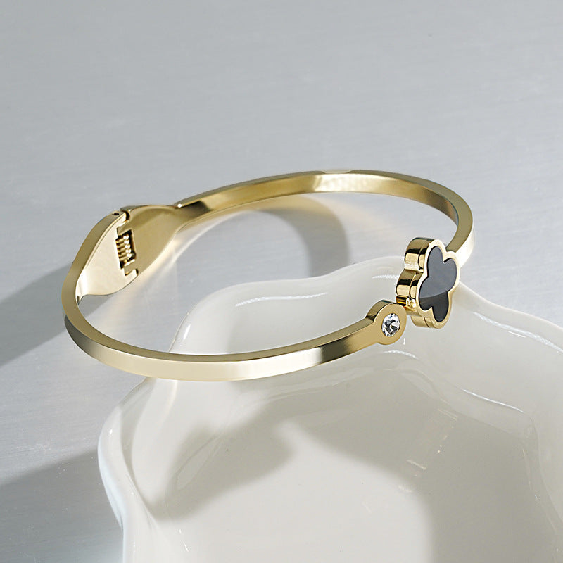 RSD Classic four-leaf lucky with diamonds bracelet Titanium steel accessories manufacturers wholesale stainless steel simple jewelry