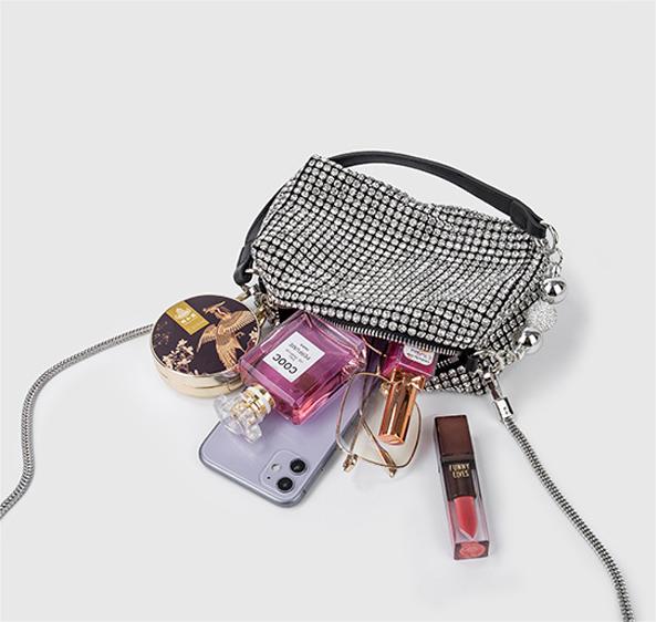 RSD New shiny full diamond fashion women diamond bag crossbody handbag armpit bag