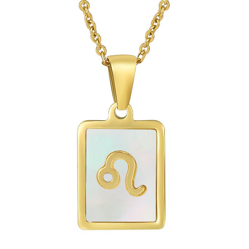 RSD 18K stainless steel simple titanium steel 12 constellations necklace shell constellation pendant jewelry female