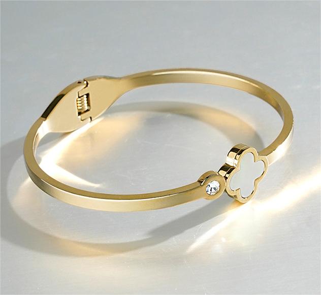 RSD Classic four-leaf lucky with diamonds bracelet Titanium steel accessories manufacturers wholesale stainless steel simple jewelry