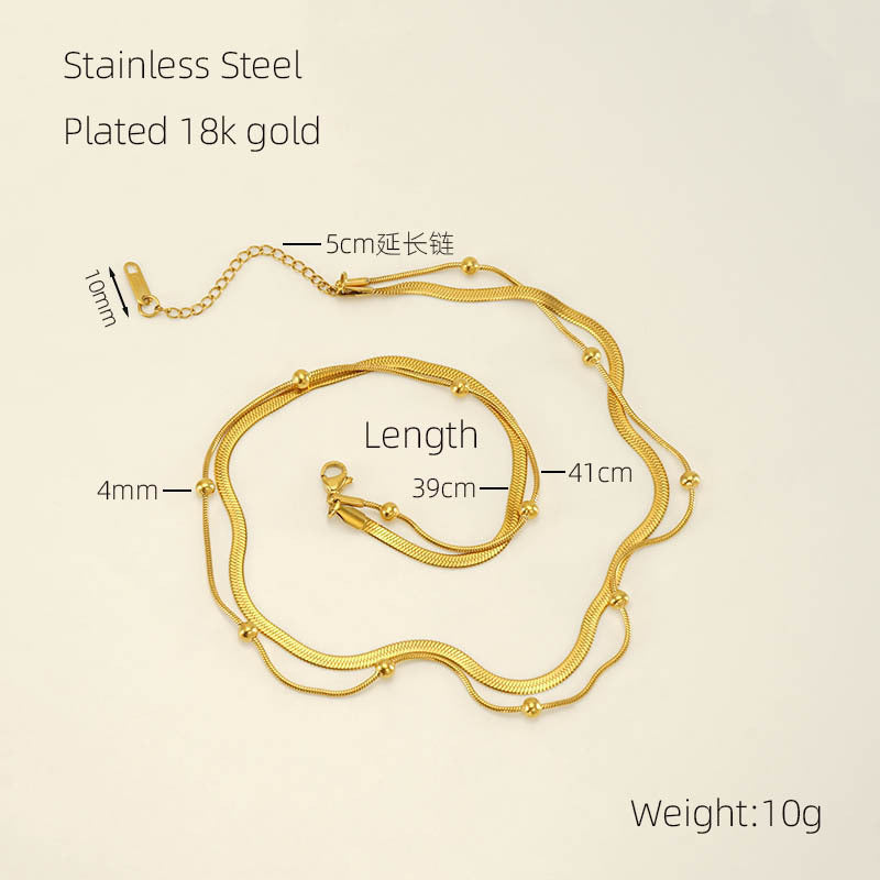 RSD Stainless Steel Double Layers Necklace Collarbone Chain Personalized Design necklace
