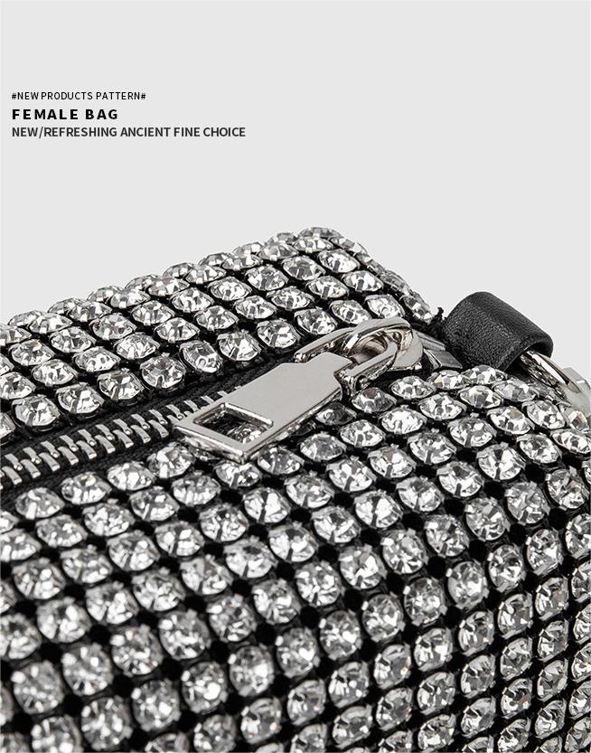 RSD New shiny full diamond fashion women diamond bag crossbody handbag armpit bag