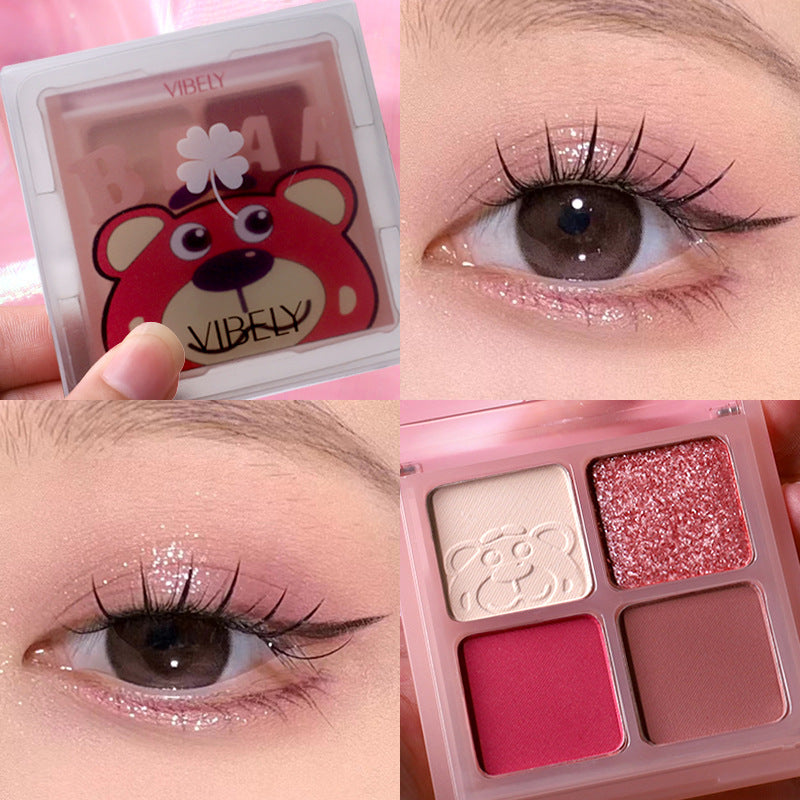 Factory Supply Direct Sales Highlighter Palette Multi-use 4-color Eyeshadow Shimmer Daily Light Makeup Eyeshadow Palette