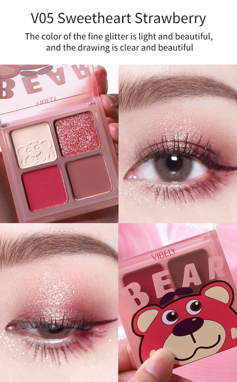 Factory Supply Direct Sales Highlighter Palette Multi-use 4-color Eyeshadow Shimmer Daily Light Makeup Eyeshadow Palette