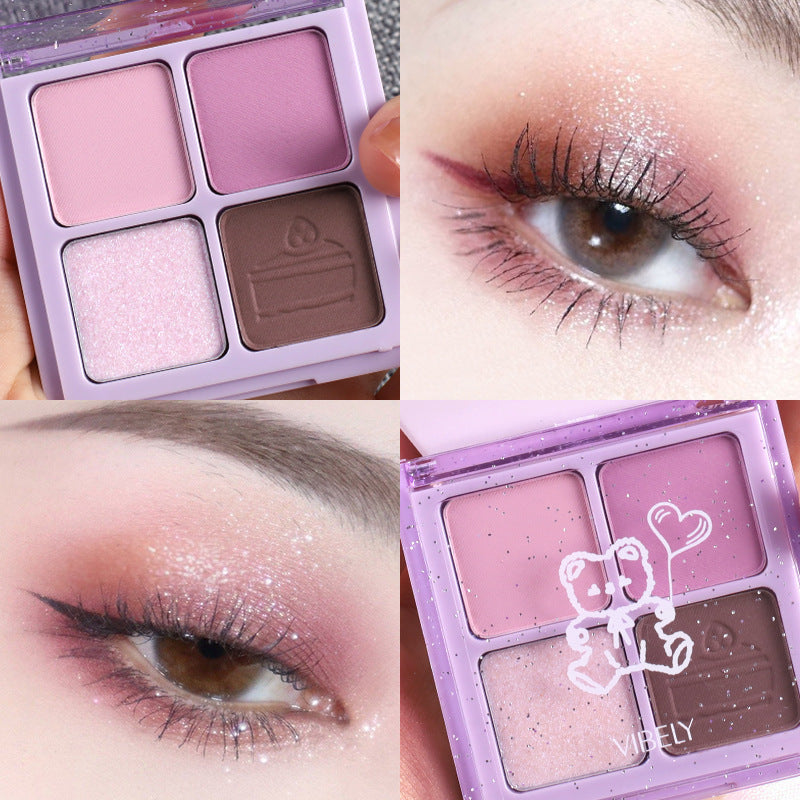 Factory Supply Direct Sales Highlighter Palette Multi-use 4-color Eyeshadow Shimmer Daily Light Makeup Eyeshadow Palette