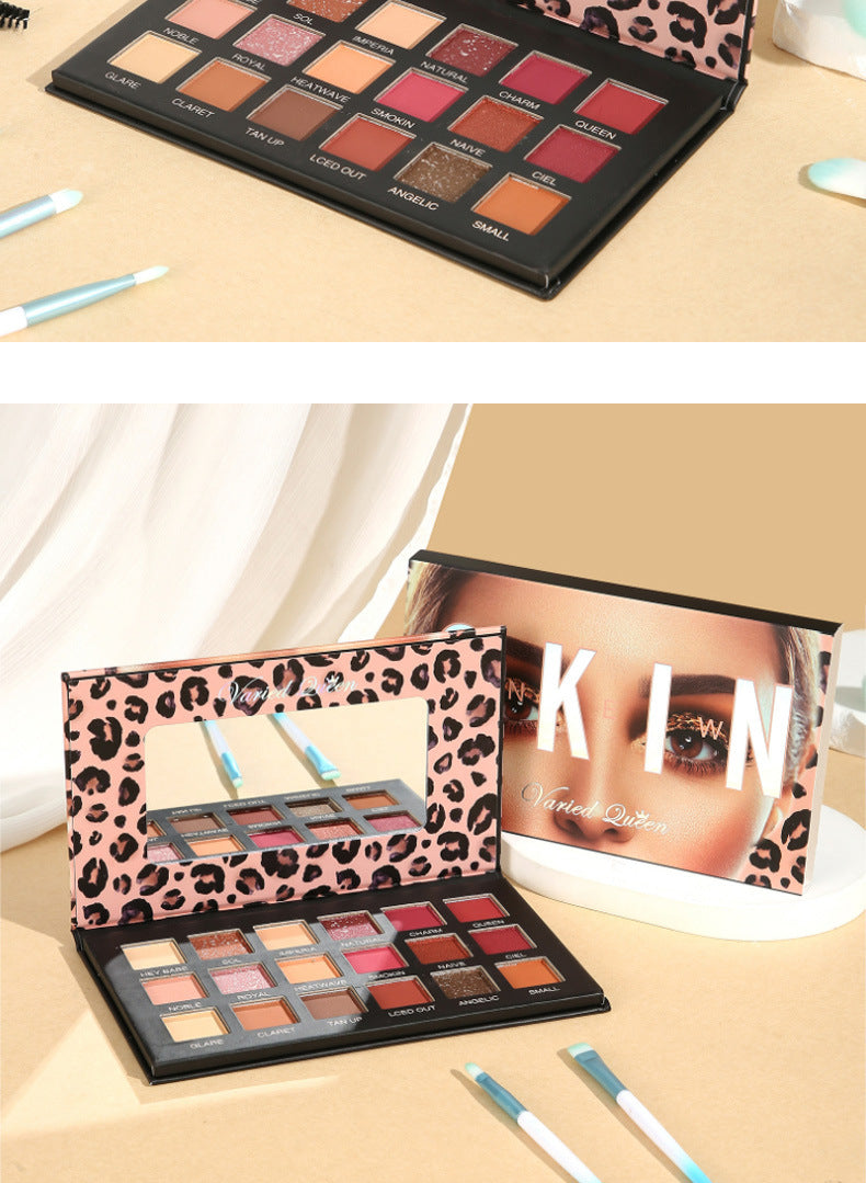 Factory Supply Direct Sales 18-Color Matte Eyeshadow Palette Pearlescent Matte Contour Highlighter Powder Palette Earth Tone Makeup