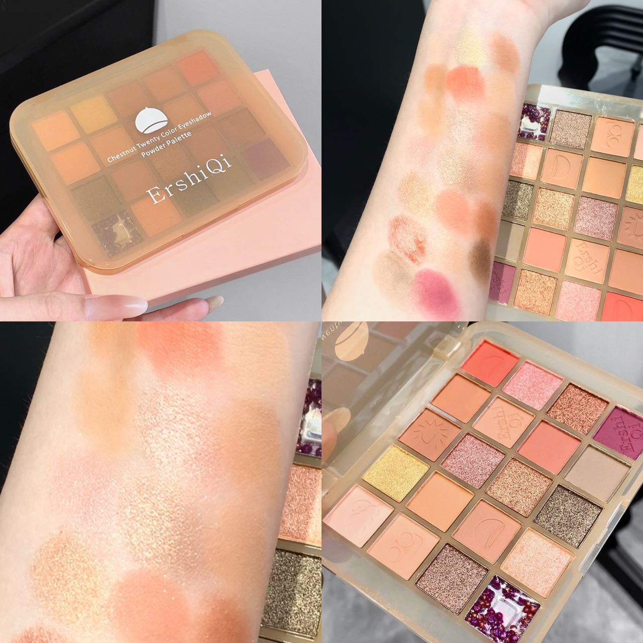 Factory Supply Direct Sales 20 Colors Eye Shadow Plate Shimmer Matte Earth Color Daily Nude Color Series Makeup Eye Shadow