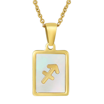 RSD 18K stainless steel simple titanium steel 12 constellations necklace shell constellation pendant jewelry female