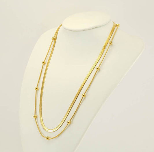 RSD Stainless Steel Double Layers Necklace Collarbone Chain Personalized Design necklace