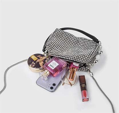 RSD New shiny full diamond fashion women diamond bag crossbody handbag armpit bag