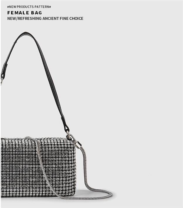 RSD New shiny full diamond fashion women diamond bag crossbody handbag armpit bag