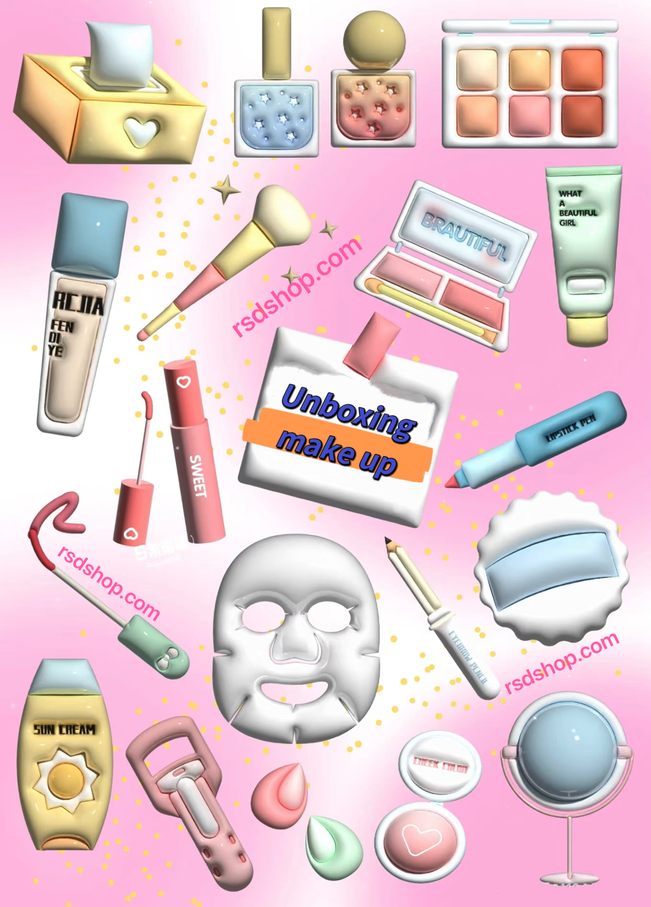 Uboxing make up & skin care open in live
